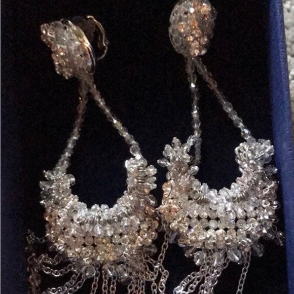 Authentic Swarovski extravagant Long Necklace with Matching earrings. $1900 - Picture 3 of 14